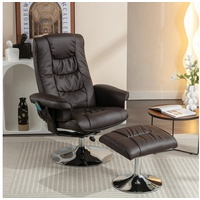 BlingBin Massagesessel Fernsehsessel Liegesessel Ergonomischer Stuhl Sessel mit Hocker (1er Set, 2-St., Relaxsessel mit Hocker), 5 Vibrationspunkte Massagegerät, 79x79x106cm braun