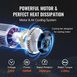 Vevor elektrische Seilwinde 1000kg Hubhöhe 12m Seilzug Motorwinde 1600W Motor Flaschenzug 10m/min Hubgeschwindigkeit Hebezug mit Kabelloser Fernbedienung