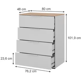 Vicco Betti 80 x 102 cm Weiß/Sonoma