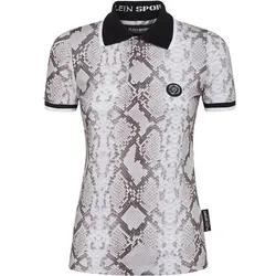 PLEIN SPORT Damen Polo PYTHON, Grau, XXL