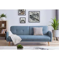 3-Sitzer Sofa Strukturstoff fein Blau Relaxsofa Wohnzimmer Möbel Lounge