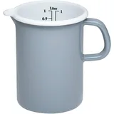 RIESS Riess, 0338-065, Küchenmaß 9, CLASSIC - PURE GREY, 10 cm Durchmesser, Höhe 14.8 cm, Inhalt 1 Liter, 0.447kg, Emaille, helles Grau, Induktion