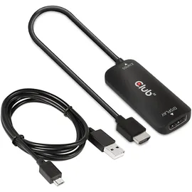 Club 3D HDMI + Micro USB auf DisplayPort 4K120Hz oder 8K30Hz St/B Adapter