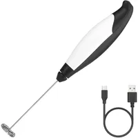 Elektrischer Milchaufschäumer-Stab, USB Aufladbar Handheld Milchaufschäumer Mixer, Elektrischer Milk Frother mit 3 Geschwindigkeiten, Milchaufschäumer Handgerät für Latte, Mokka, Backen, Kuchen