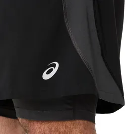 Asics Road 2N1 5in Laufshorts Schwarz/Grau L