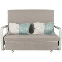 Mendler Schlafsofa HWC-M83, Schlafcouch Couch Sofa, Schlaffunktion Bettkasten Liegefläche, 130x185cm ~ Stoff/Textil hellgrau