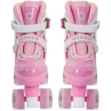 Rollschuhe für Kinder, 8 Rollen, Rollschuhe mit Doppelreihe für drinnen und draußen, sicher und langlebig (Rosa, keine Beleuchtung, M (32-37))