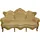 Casa Padrino Couch Stoff 2-Sitzer Gold/Weiß