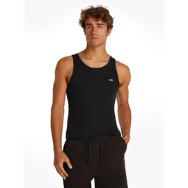 Tommy Hilfiger Tanktop TOMMY JEANS "TJM XSLIM 2PCK RIB TANK EXT", Herren, Gr. 3XL, beige (ecru, schwarz), Single Jersey, Obermaterial: 100% Baumwolle, slim fit, tiefer Rundhals, Tops Tanktop, mit gerippter Struktur, Topseller
