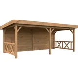 Palmako Carport/Pavillon Connect Lenna Set 308 hellbraun tauchgrundiert