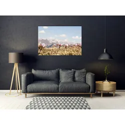 queence Acrylglasbild »Ezzo«, Natur-Landschaft-Wiesen & Bäume-Berge-Berge & Alpenbilder, (1 St.), Fine Art-Print in Galeriequalität queence Farbe Bild(er): beige