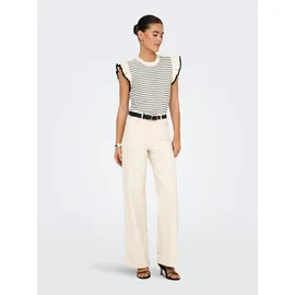 Jdy JDYCARICE S/L Frill Pullover KNT Noos Weiß L