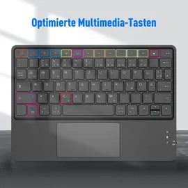 Fintie Kabellose Bluetooth Tastatur mit Touchpad für Samsung Galaxy Tab Schwarz