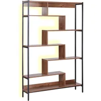 Beliani Bücherregal mit 6 Fächern Daven 180 cm) Braun