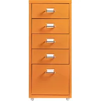 [en.casa] Rollcontainer Kökar mit 5 Schubladen 69x28x41 cm Orange