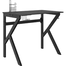 vidaXL Gaming-Schreibtisch mit K-Gestell Schwarz 90x60x75 cm