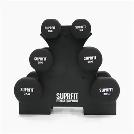 SF SUPRFIT Suprfit Vinyl Gymnastikhantel Set 12 kg schwarz