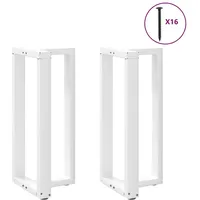 VidaXL Bartischbeine T-Form 2 Stk. Weiß 40x35x(90-91) cm Stahl