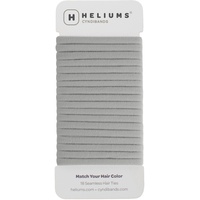 Heliums Nahtlose Haargummis – 18 Stück, grau, dünn, 6 mm, 4,4 cm Durchmesser, mittlerer Halt für feines bis normales Haar