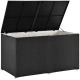 Juskys Auflagenbox, Schwarz, Kunststoff, 145x80x83 cm, Aufbewahrung & Schutzhüllen, Gartenboxen