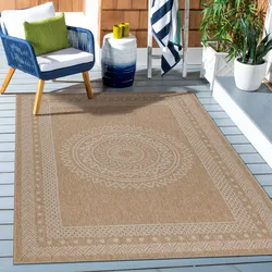 Outdoorteppich AYYILDIZ TEPPICHE "DHAKA 8714", beige, B:240cm H:5mm L:340cm, Polypropylen, Teppiche, Läufer / Pflegeleicht / Strapazierfähig / In- und Outdoor geeignet