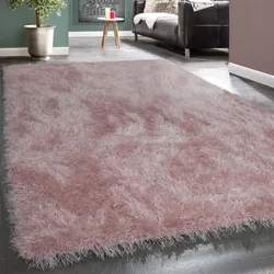 Hochflor-Teppich PACO HOME "Glamour 300" Gr. 1, rosa, B:60cm H:70mm L:100cm, Polyester, Teppiche, Uni Farben, mit weichem Glanz Garn, auch als Läufer erhältlich