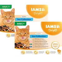 Iams Delights Adult in Sauce Sea Mix 12 x