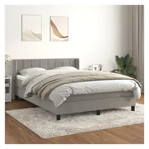 vidaXL Boxspringbett 140 x 200 cm Hellgrau