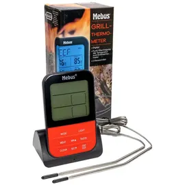 MEBUS Grillthermometer digital 8,7 x 12,7 x 5,5 cm Edelstahl schwarz