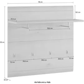 Germania Garderobenpaneel GW-Adana 96 x 90 x 30 cm Braun