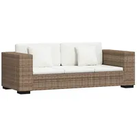 vidaXL 3-Sitzer Sofa Echtes Rattan