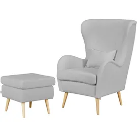 Home Affaire "Sallito, TV-Sessel, Ohrensessel mit", grau (hellgrau), B:76cm H:109cm T:85cm, Struktur Hahnentritt (67% Polypropylen, 33% Polyester);Samtoptik (100% Polyester);Fellimitat (100% Polyester);Samtcord (92% Polyester, 8% Polyamid);Struktur (100%