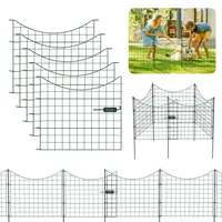 Tolletour 5x Teichzaun Metallzaun Zaunelementen Unterbogen Garden Gartenzaun Gartentor Zaun Unterbogen Grün