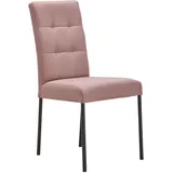 home24 Stuhl, Rosa, Schwarz, Metall, Textil, Uni, Rundrohr, 46x91x61 cm, Fsc, Esszimmer, Stühle, Esszimmerstühle, Vierfußstühle