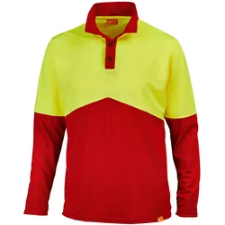 IQ-UV Funktionsshirt Langarm Polo UV 50+, gelb-hv-rot, XL