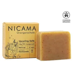 NICAMA Upcyclingseife mit Peelingeffekt Orangenschale 100g 100 g