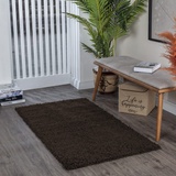 Surya Home Shaggy Berber Teppich Läufer - Flauschiger Teppich für Wohnzimmer, Schlafzimmer, Berber Langflor Hochflor Teppich Weiss flauschig - Teppich Läufer 80x150 cm Läufer Flur in Braun