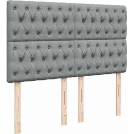 vidaXL Boxspringbett mit Matratze Hellgrau 140x200 cm Stoff
