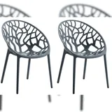 CLP Gartenstuhl Hope Sessel 59 x 59 x 80 cm anthrazit 2 St.