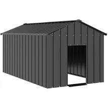 vidaXL Hundehütte Mit Dach 114x202x101 Cm Verzinkter Stahl - Vidaxl