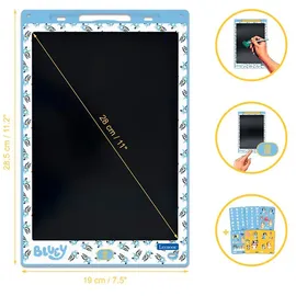 Lexibook Bluey 11′′ Mehrfarben E-Ink Zeichen-Tablet 28 cm mit Bluey-Schablonen, Blau, CRT10BY