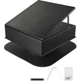 Vevor Solarbetriebener Ventilator, 35 W intelligenter Solar-Dachventilator mit Thermostat, 67960 L/min Luftstrom, eingebauter bürstenloser Gleichstrommotor zur Kühlung & Entfeuchtung