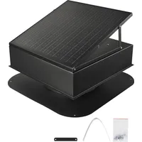 Vevor Solarbetriebener Ventilator, 35 W intelligenter Solar-Dachventilator mit Thermostat, 67960 L/min Luftstrom, eingebauter bürstenloser Gleichstrommotor zur Kühlung & Entfeuchtung