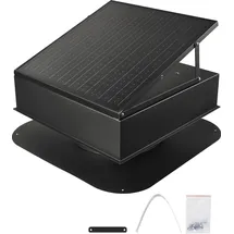 Vevor Solarbetriebener Ventilator, 35 W intelligenter Solar-Dachventilator mit Thermostat, 67960 L/min Luftstrom, eingebauter bürstenloser Gleichstrommotor zur Kühlung & Entfeuchtung