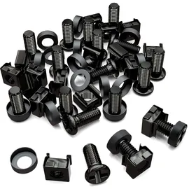 deleyCON M6 Käfigmuttern Schrauben Set Rack, 20 Stück - Schwarz