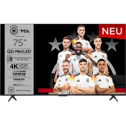 TCL Mini-LED-Fernseher "75Q6CX2", E (A-G), schwarz, 75, Fernseher