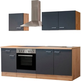 Flex-Well Küche »Morena«, Breite 210 cm, mit und ohne E-Geräten lieferbar, grau