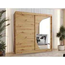 Mirjan24 Schwebetürenschrank Wika 200 x 200 x 62 cm Braun