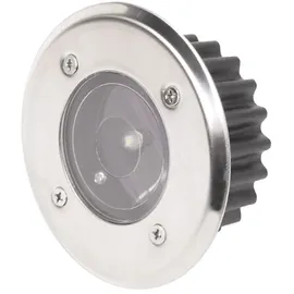 H4L Solar LED Bodeneinbauleuchte rund od. eckig 85mm Bodeneinbaustrahler 2er Set - Silber