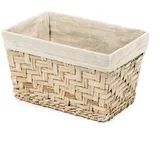 Compactor - Aufbewahrungskorb aus Seegras mit Stoffeinsatz, rechteckig, Größe S, 28,5 x 18,5 x 16,5 cm, natur, für Bad und Regal